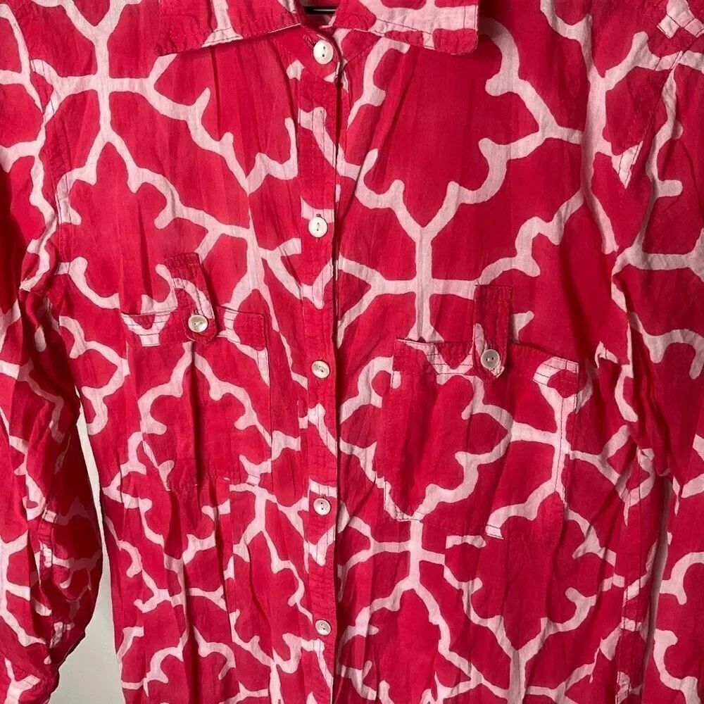 Roberta Roller Rabbit Button Down Cotton Tunic - Picture 4 of 7